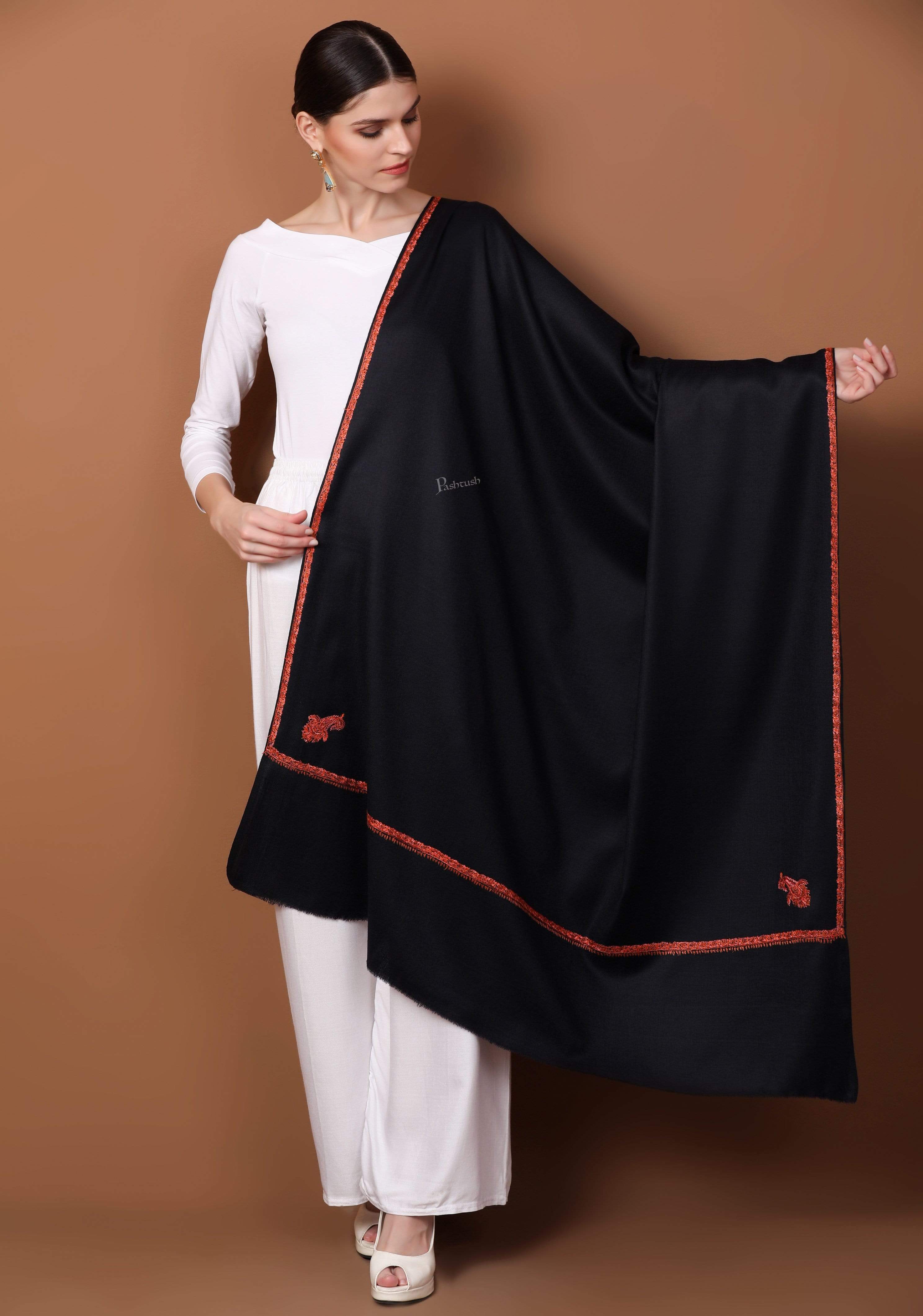 Pashtush 100% Hand Embroidery Shawl Kingri Design
