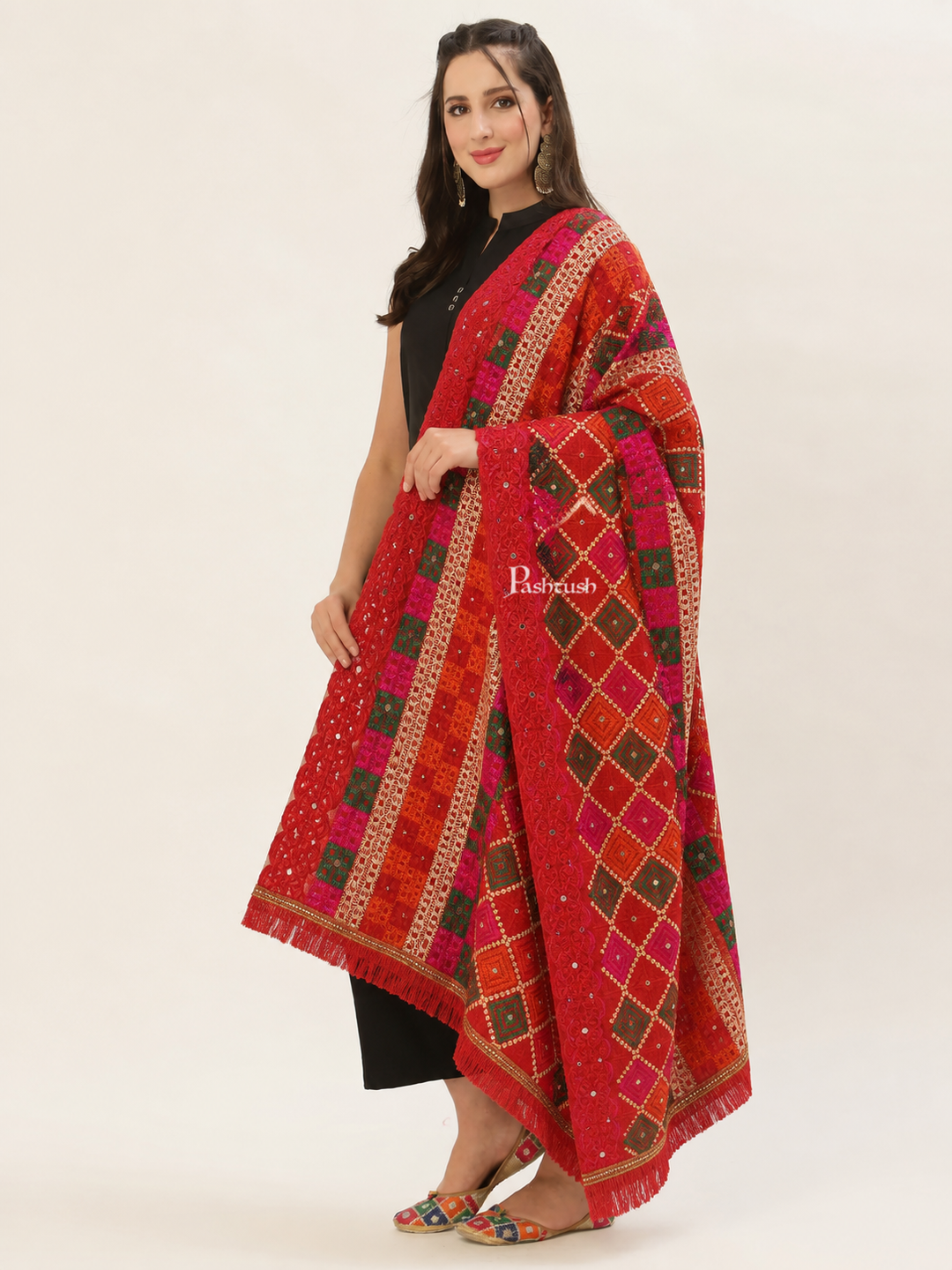 Pashtush Womens Phulkari Dupatta