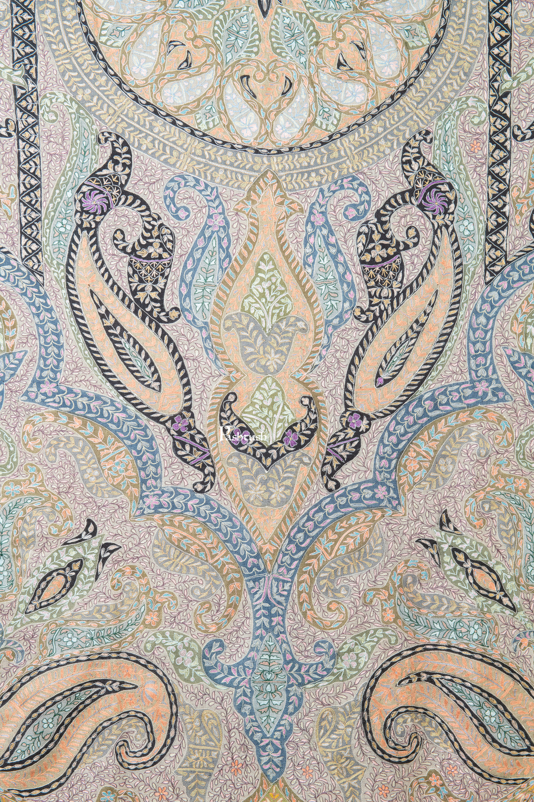 Pashtush Womens Pure Pashmina Shawl, Hand Embroidery, Hand Woven, Kalamkari Design, Multicolour