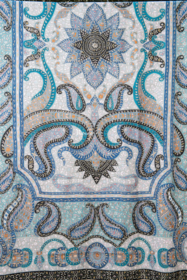 Pashtush Womens Pure Pashmina Shawl, Hand Embroidery, Hand Woven, Kalamkari Design, Multicolour