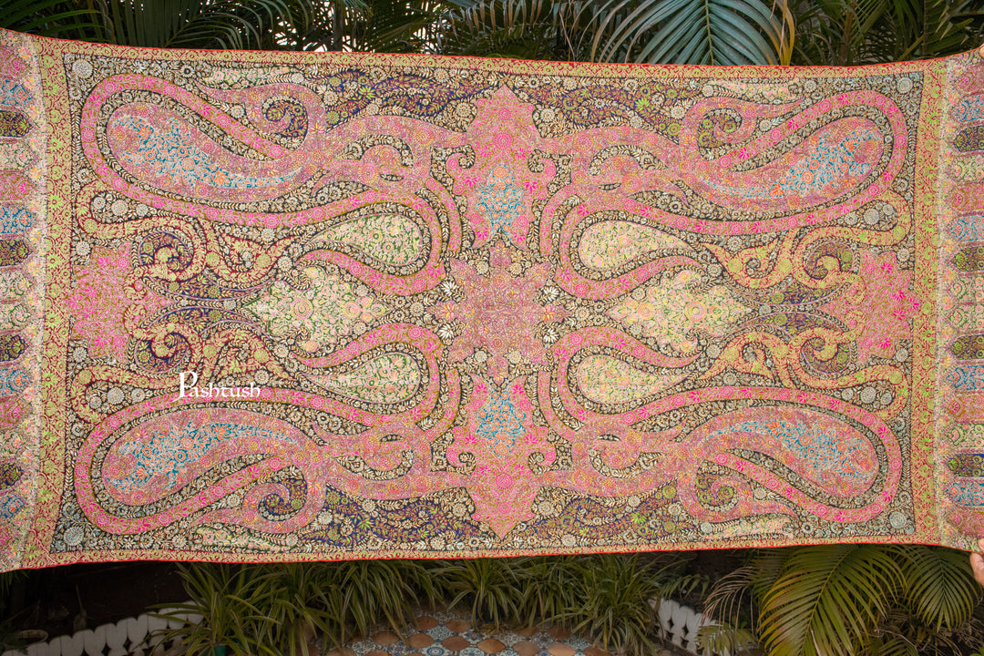 Pashtush Womens Pure Pashmina Shawl, Multicolour