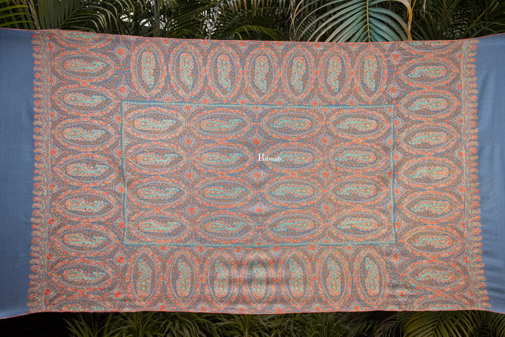 Pashtush Womens Pure Pashmina Shawl, Muted Blue