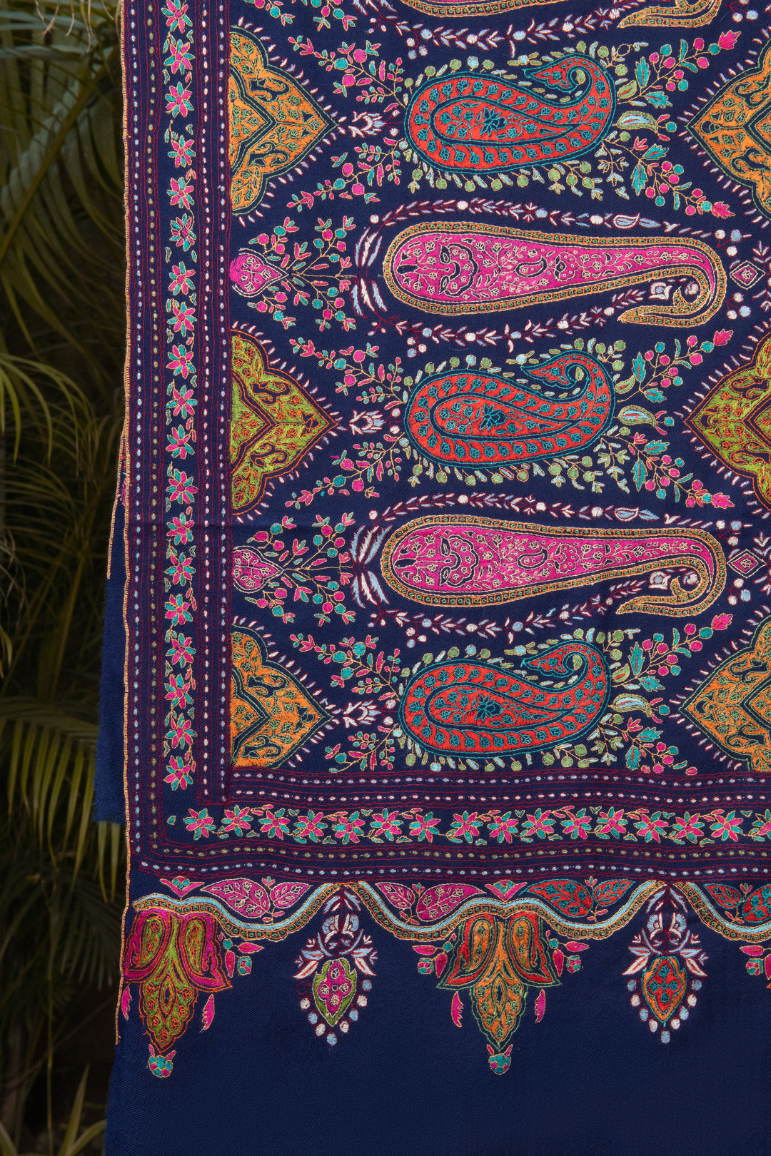 Pashtush Womens Pure Pashmina Shawl, Navy Blue