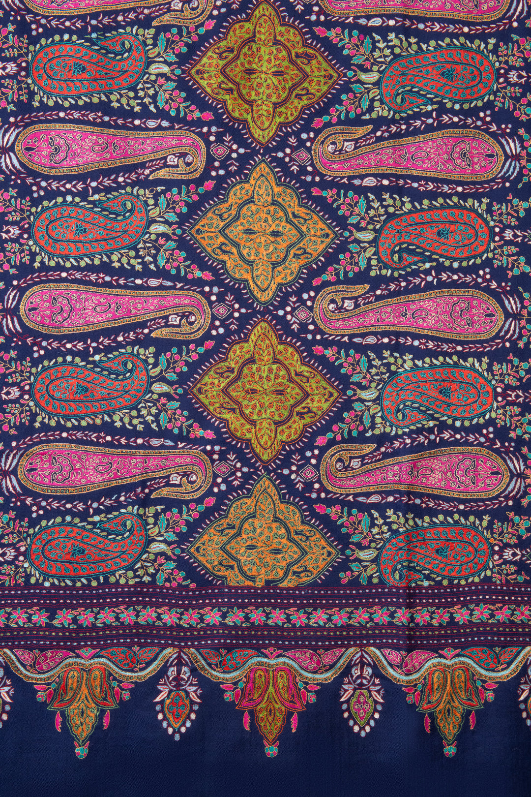 Pashtush Womens Pure Pashmina Shawl, Navy Blue