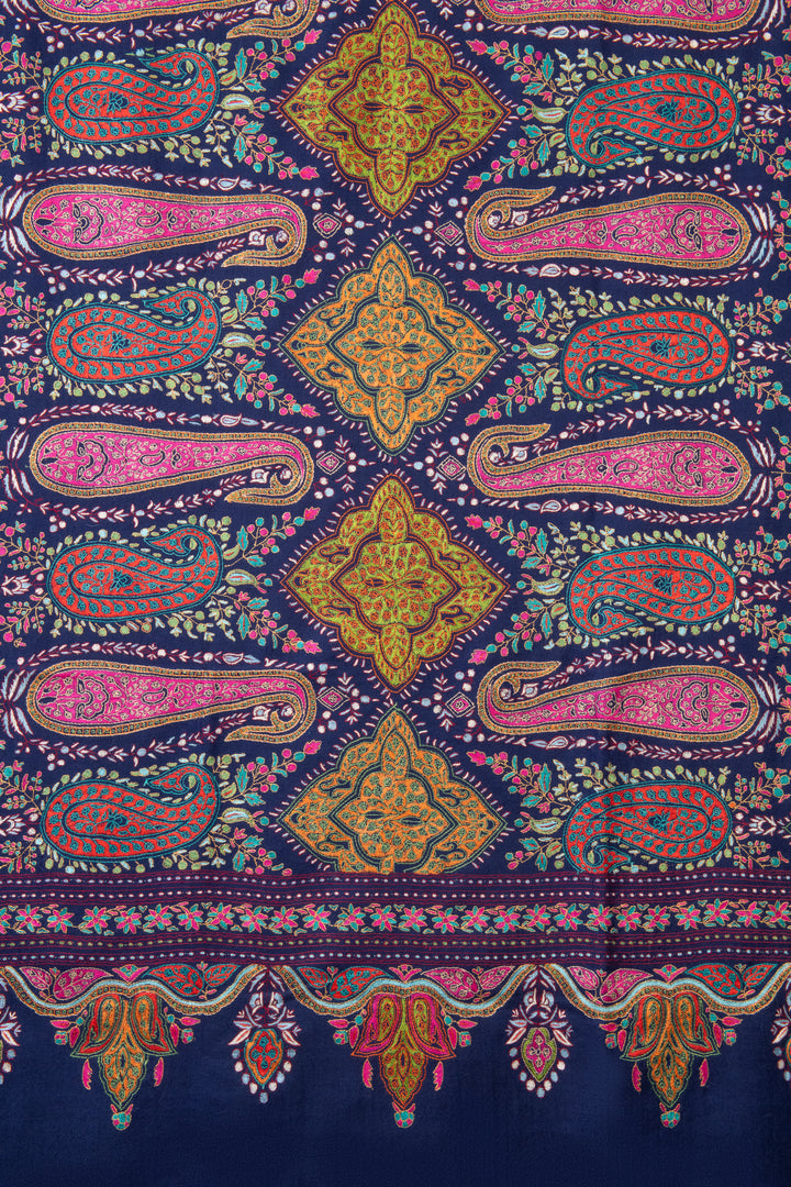 Pashtush Womens Pure Pashmina Shawl, Navy Blue
