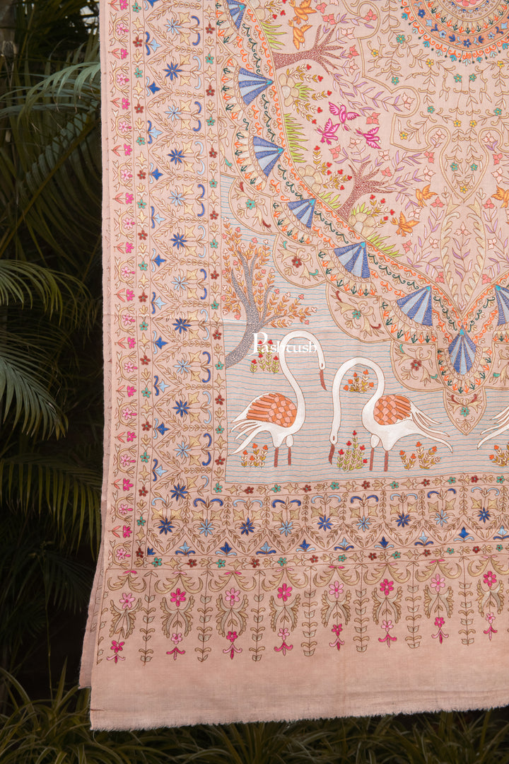 Pashtush Womens Pure Pashmina Shawl, Peach