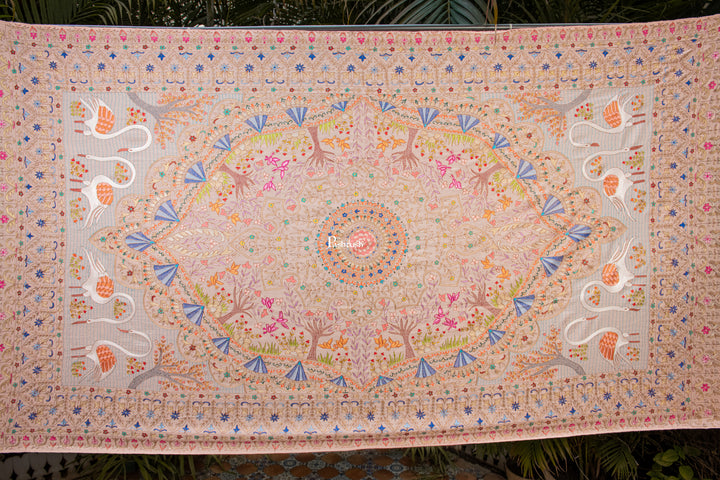 Pashtush Womens Pure Pashmina Shawl, Peach