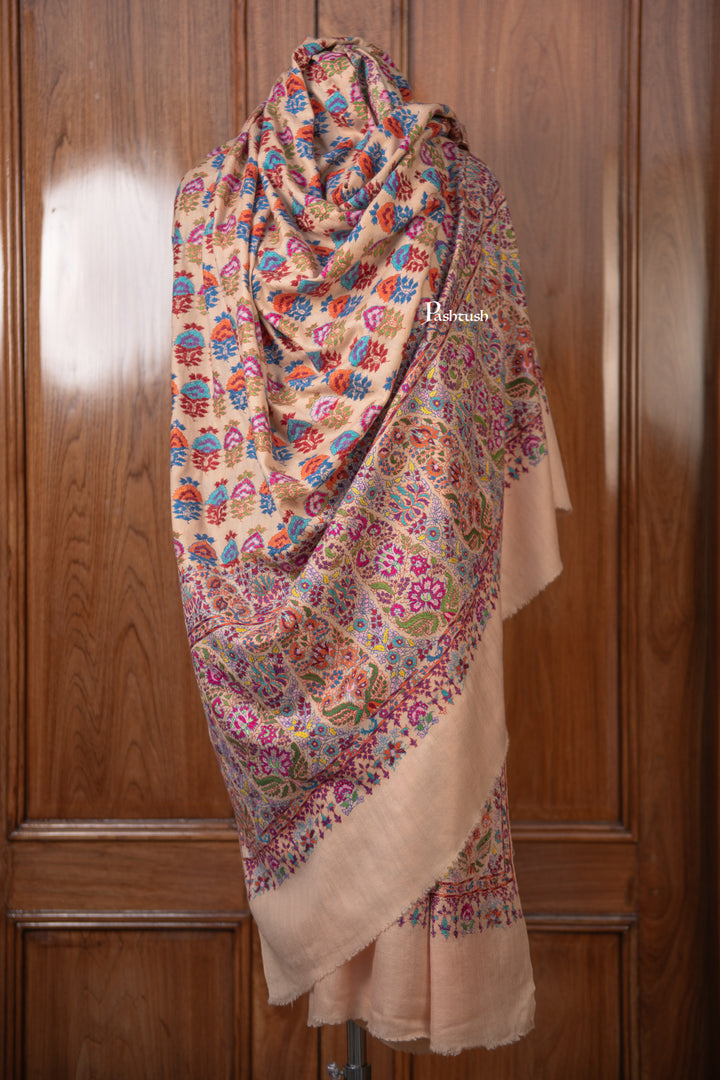 Pashtush Mens Pure Pashmina Shawl, Multicolour