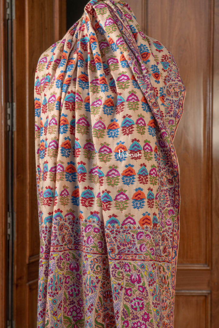 Pashtush Mens Pure Pashmina Shawl, Multicolour