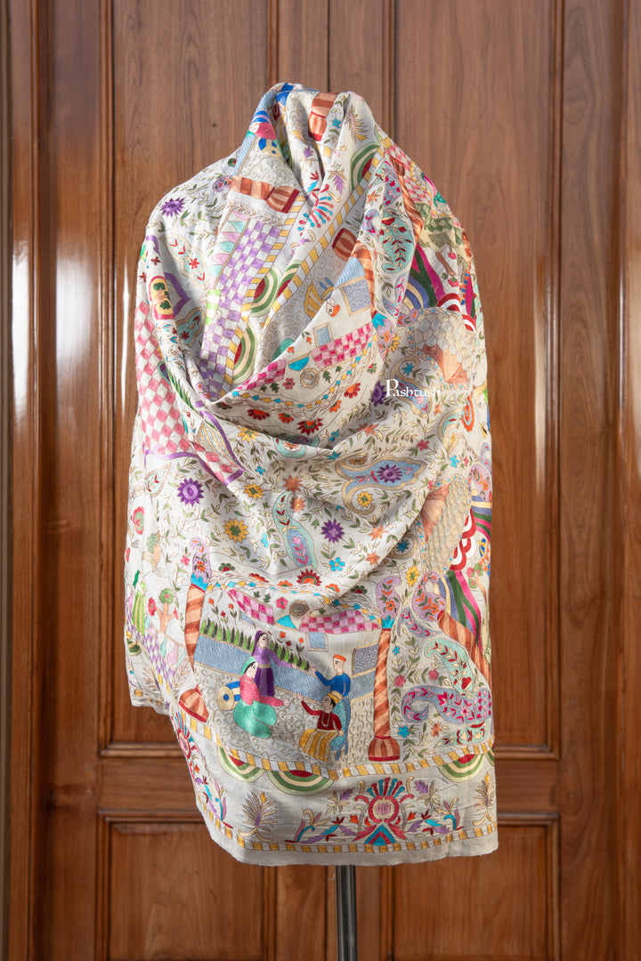 Pashtush Mens Pure Pashmina Shawl, Multicolour