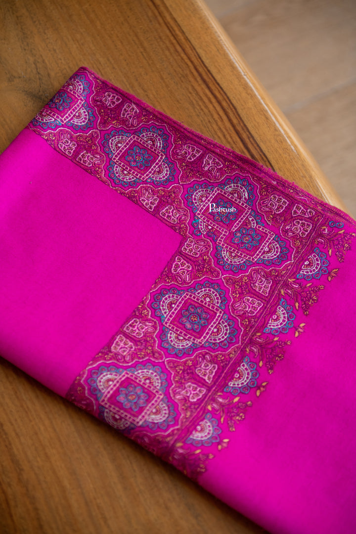 Pashtush Womens Pure Pashmina Shawl, Magenta