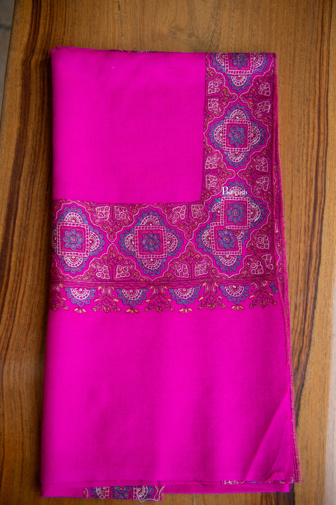 Pashtush Womens Pure Pashmina Shawl, Magenta