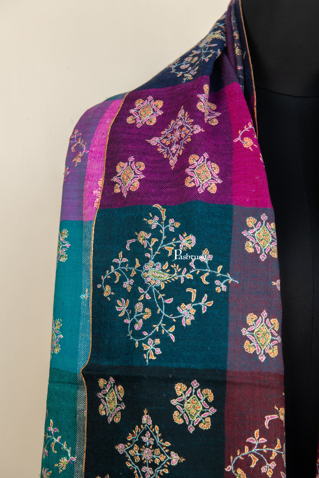 Pashtush Womens Pure Pashmina Shawl, Multicolour