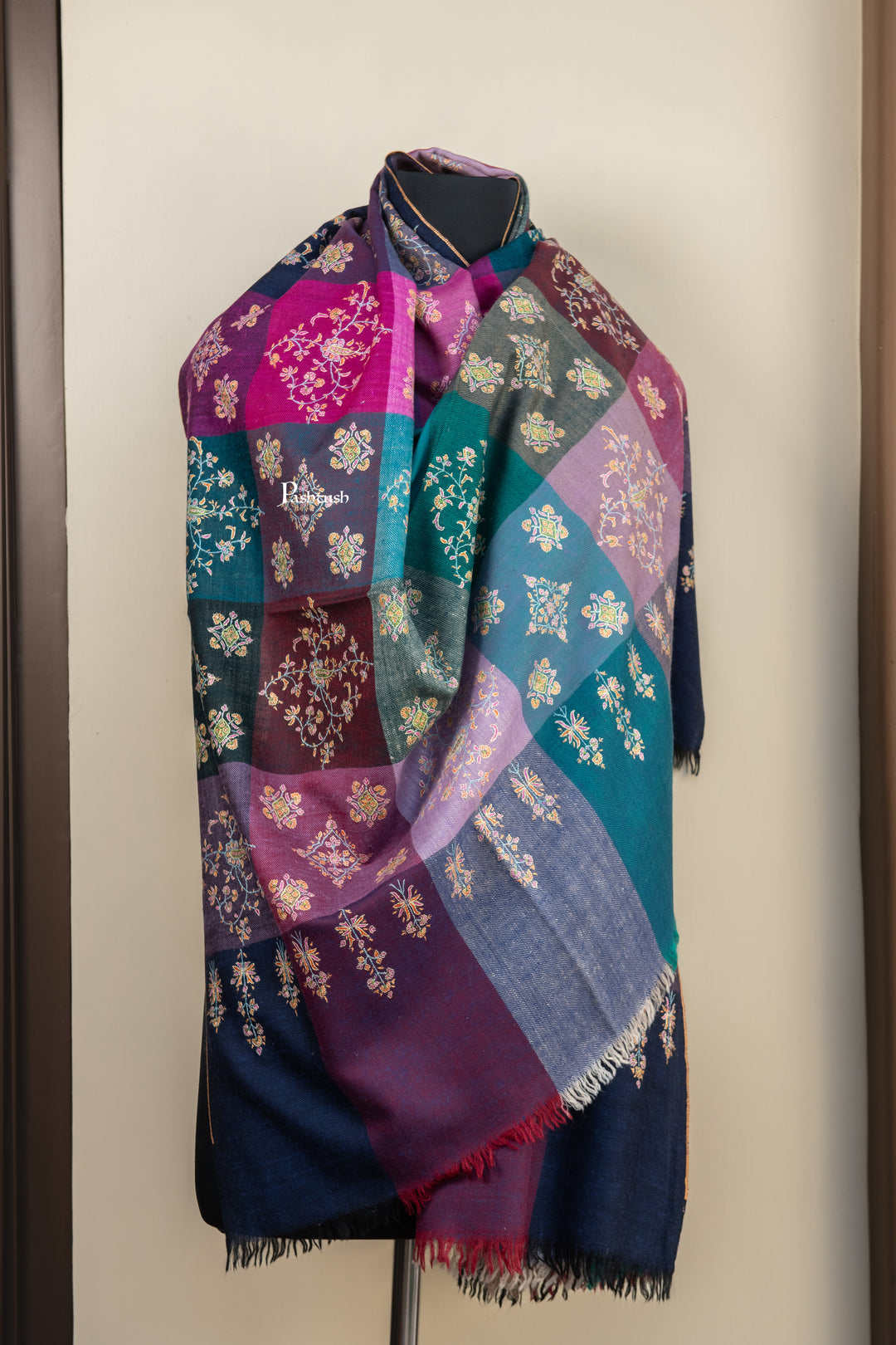 Pashtush Womens Pure Pashmina Shawl, Multicolour