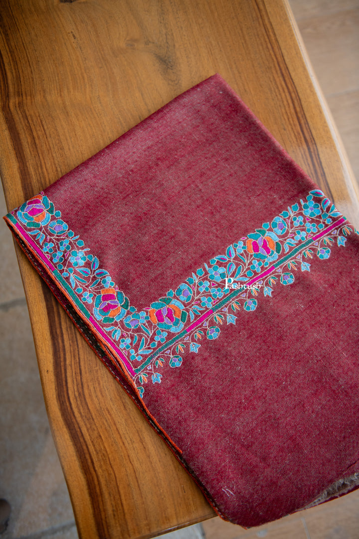 Pashtush Womens Pure Pashmina Shawl, Maroon