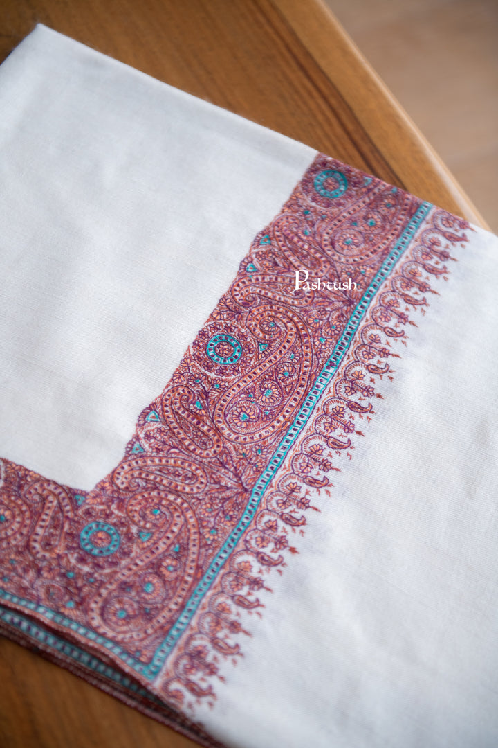 Pashtush Womens Pure Pashmina Shawl, Ivory