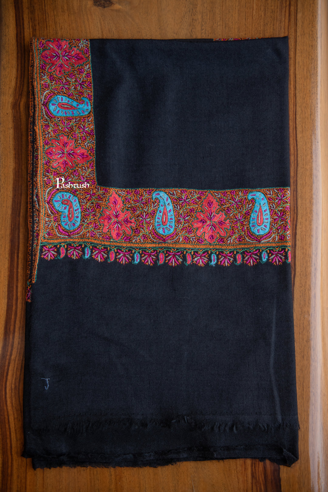 Pashtush Womens Pure Pashmina Shawl, Black