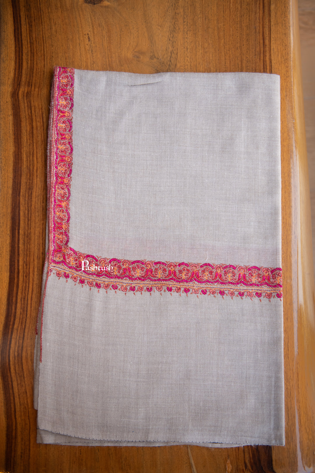 Pashtush Womens Pure Pashmina Shawl, Grey
