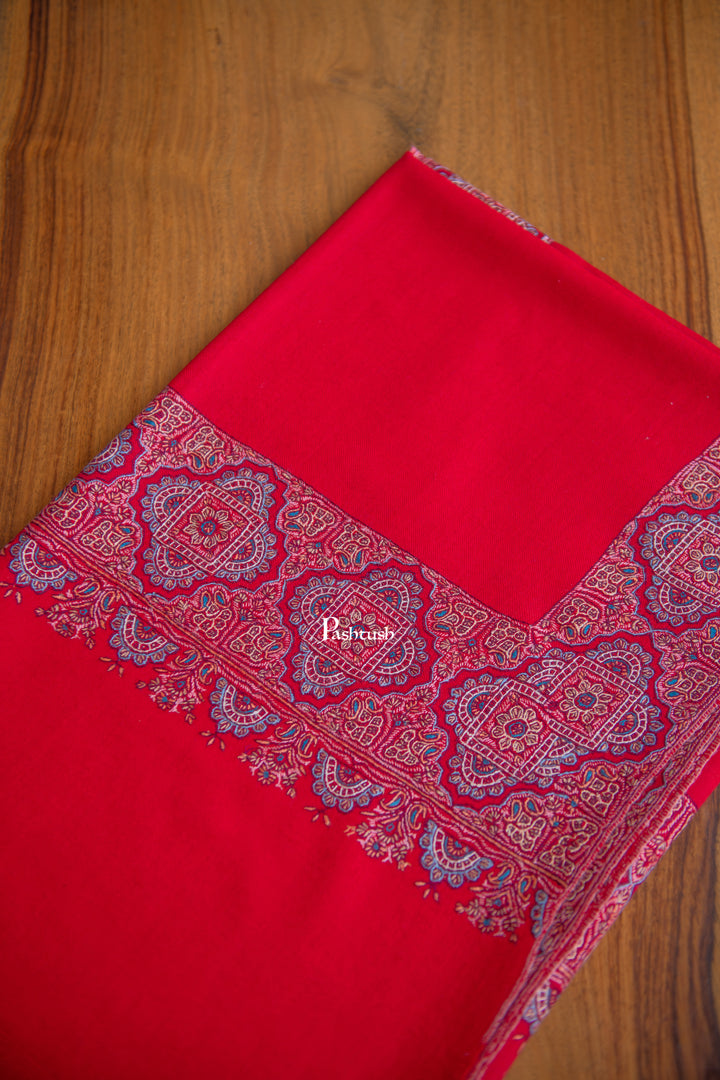 Pashtush Womens Pure Pashmina Shawl, Red
