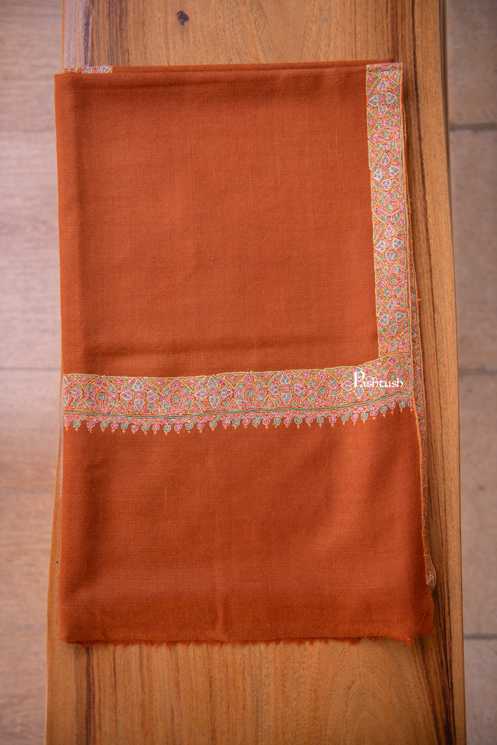 Pashtush Womens Pure Pashmina Shawl, Orange