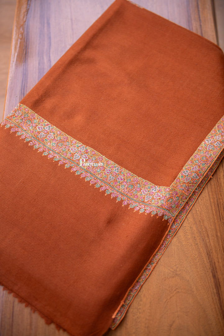 Pashtush Womens Pure Pashmina Shawl, Orange