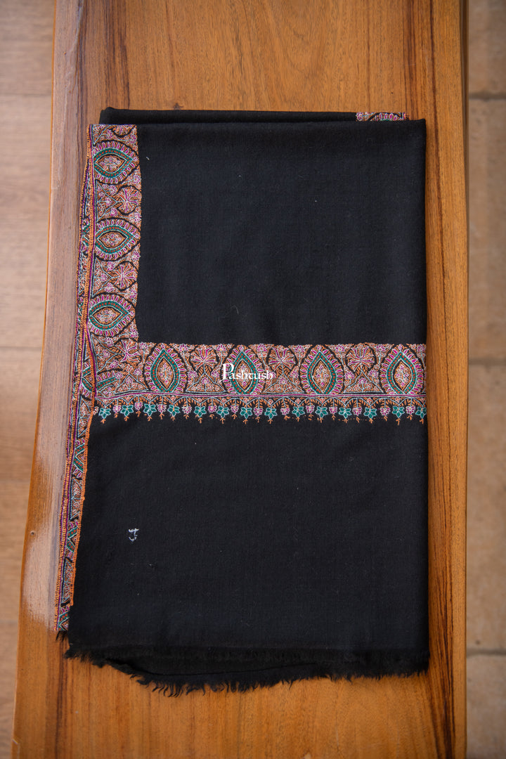 Pashtush Womens Pure Pashmina Shawl, Black