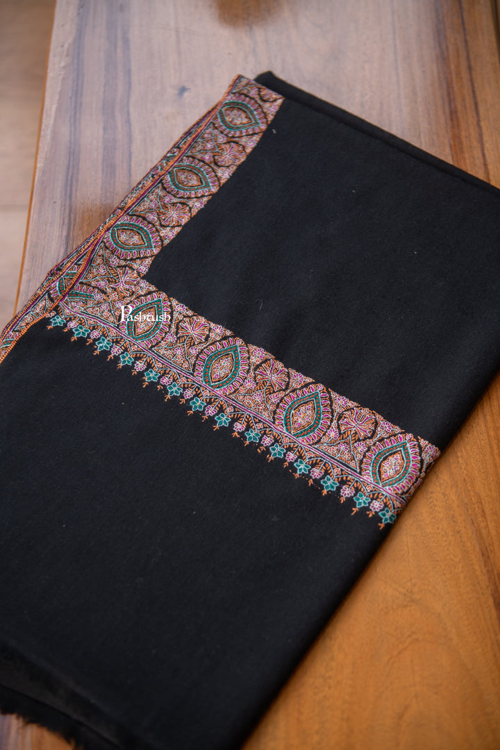 Pashtush Womens Pure Pashmina Shawl, Black
