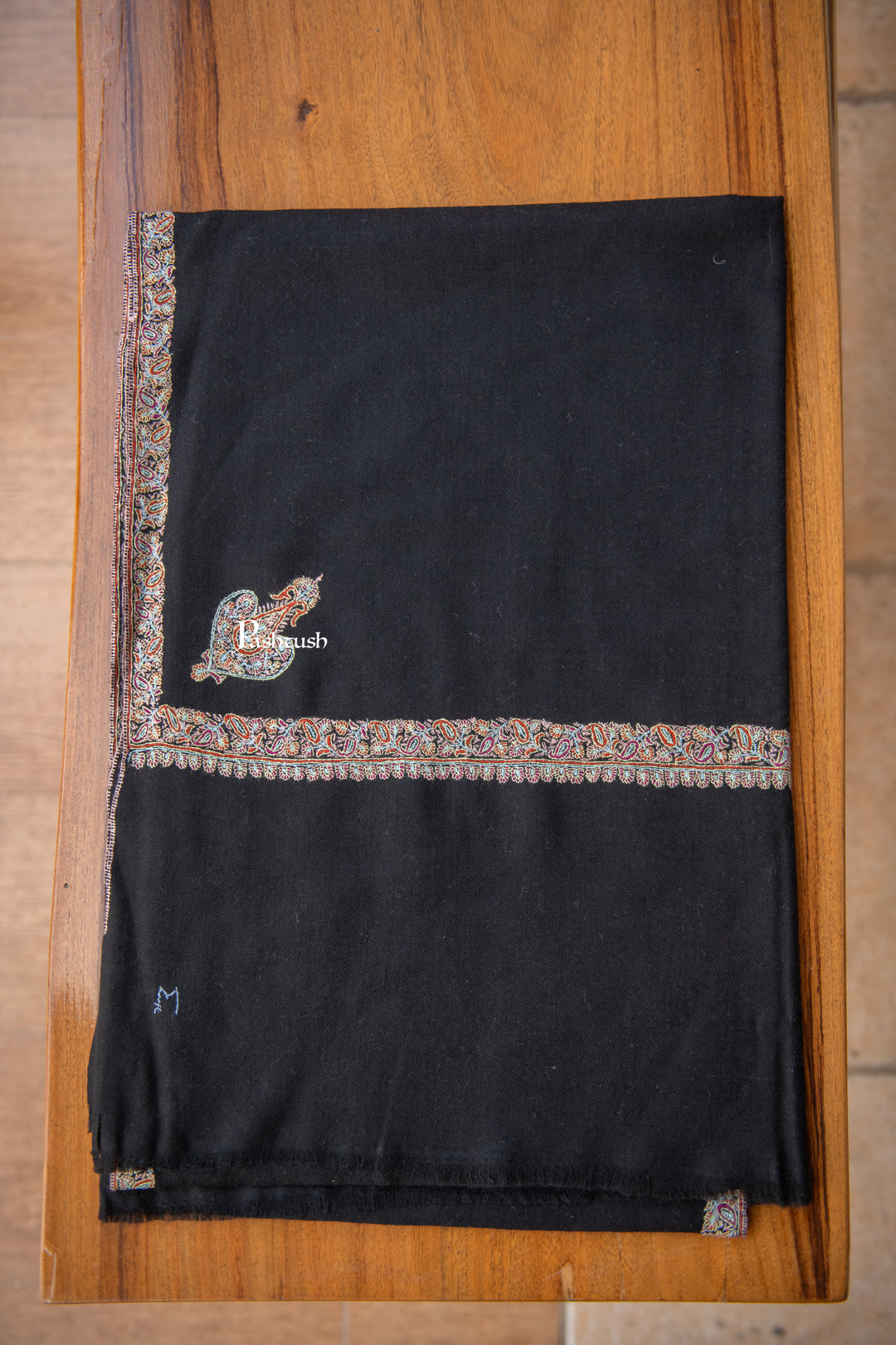 Pashtush Womens Pure Pashmina Shawl, Black