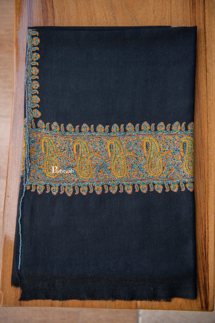 Pashtush Womens Pure Pashmina Shawl, Black