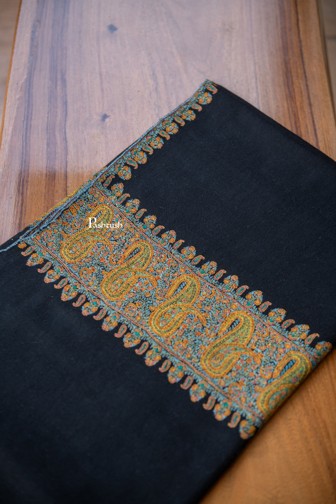 Pashtush Womens Pure Pashmina Shawl, Black