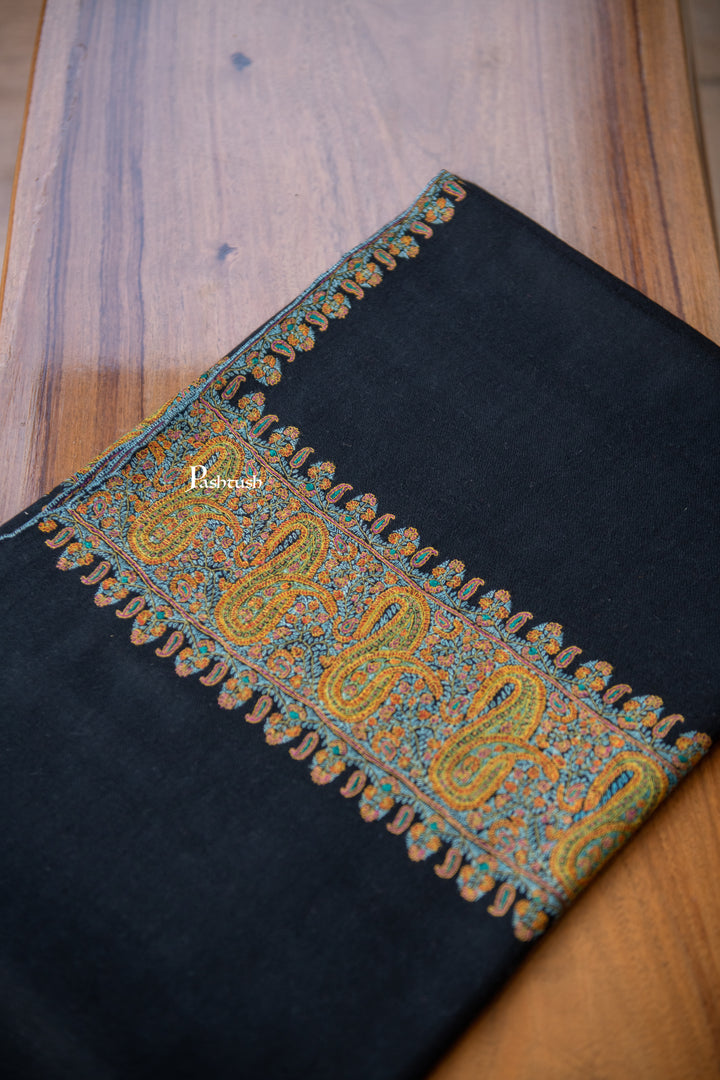 Pashtush Womens Pure Pashmina Shawl, Black