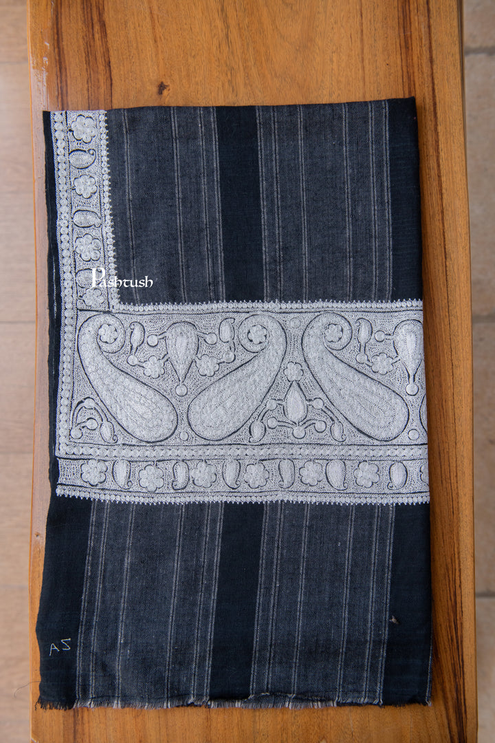 Pashtush Womens Pure Pashmina Shawl, Black