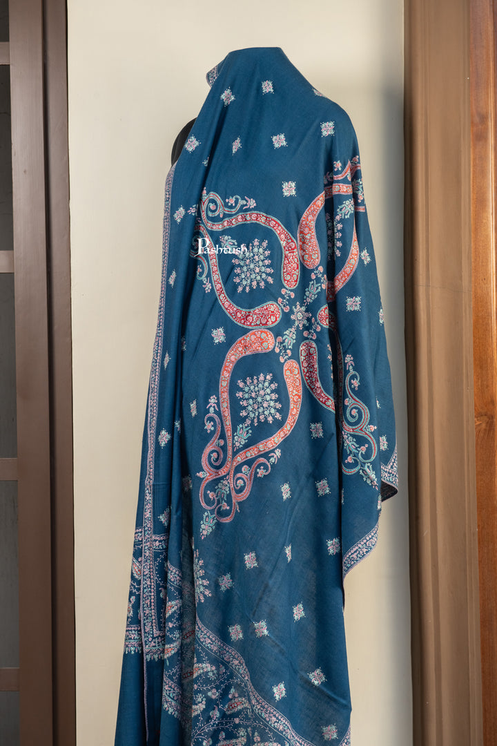 Pashtush Womens Pure Pashmina Shawl, Navy Blue