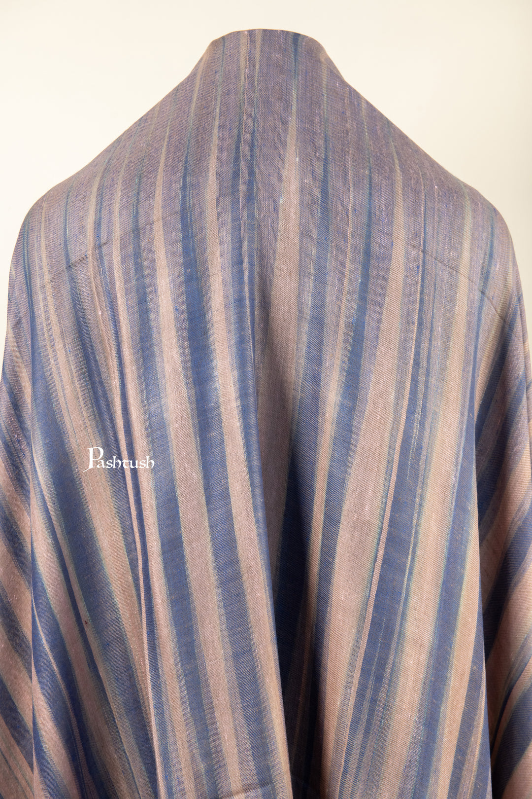 Pashtush Mens Pure Pashmina Shawl, Navy Blue