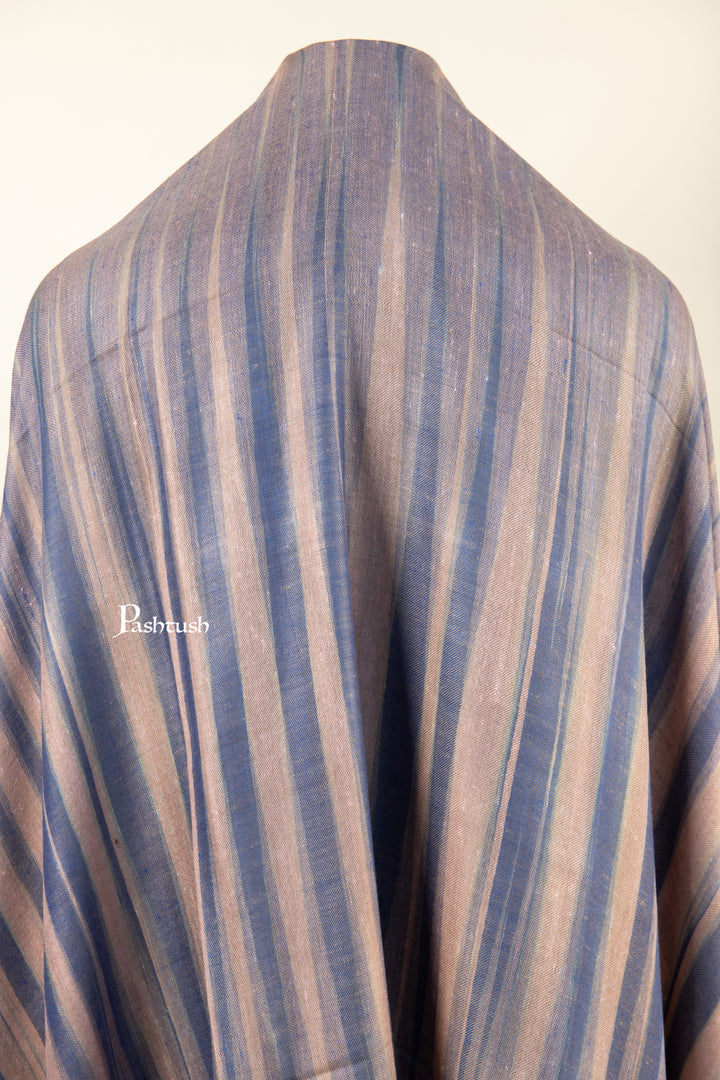 Pashtush Mens Pure Pashmina Shawl, Navy Blue