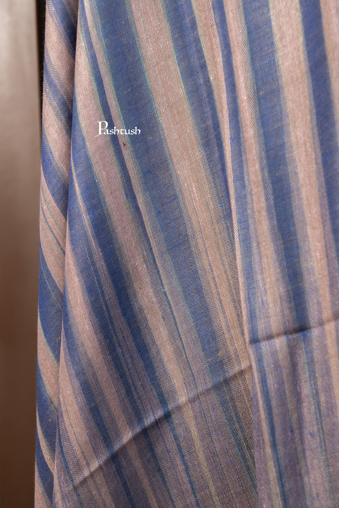Pashtush Mens Pure Pashmina Shawl, Navy Blue