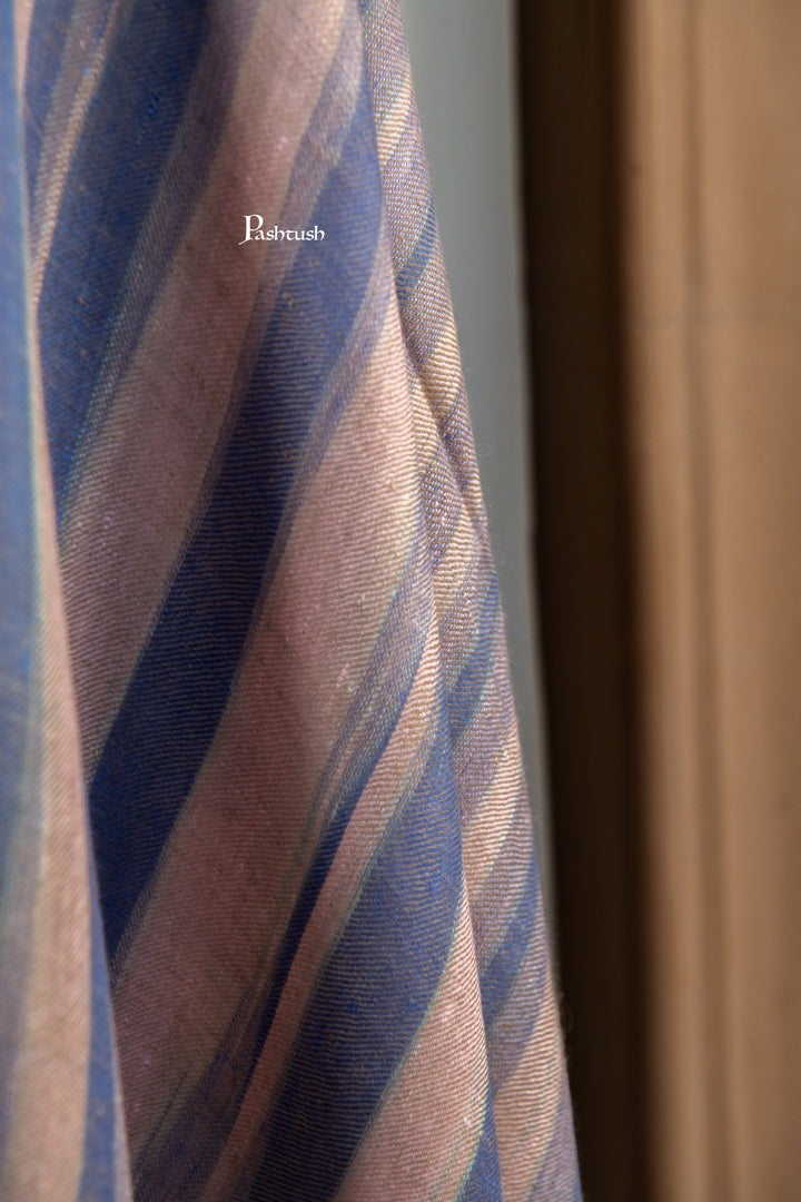Pashtush Mens Pure Pashmina Shawl, Navy Blue