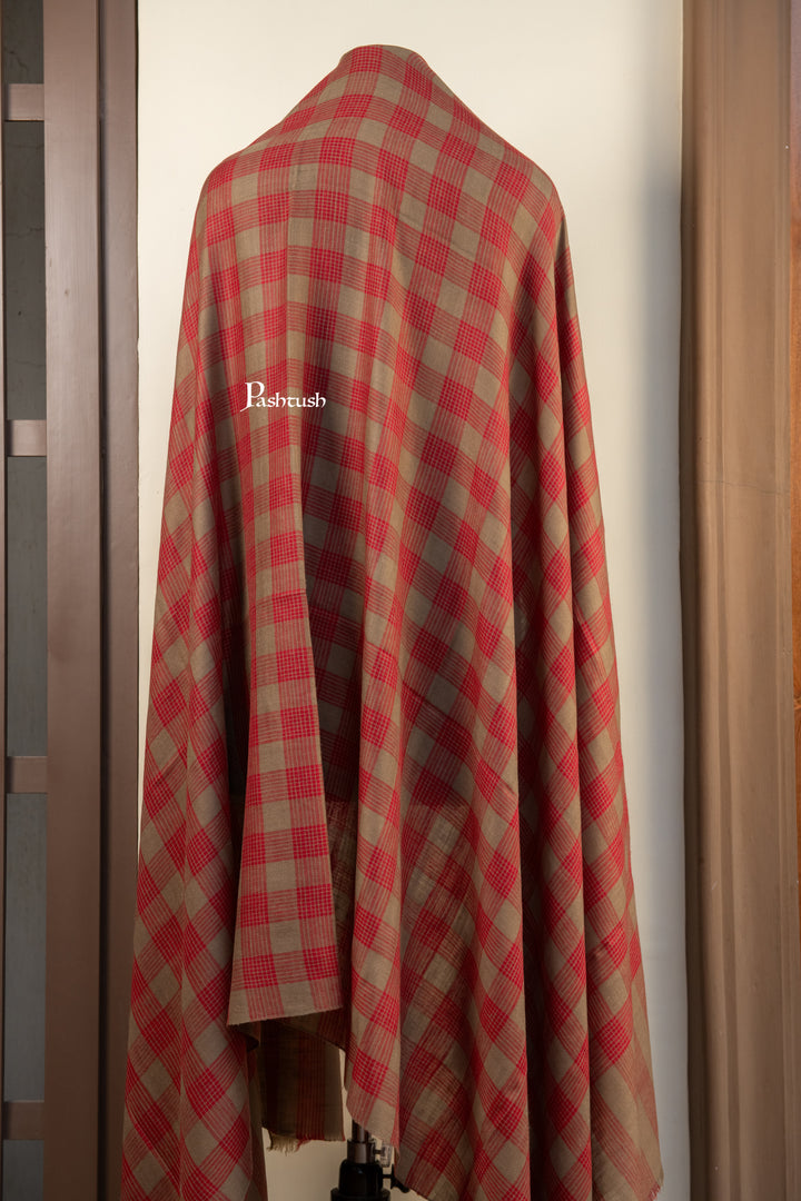 Pashtush Mens Pure Pashmina Shawl, Maroon