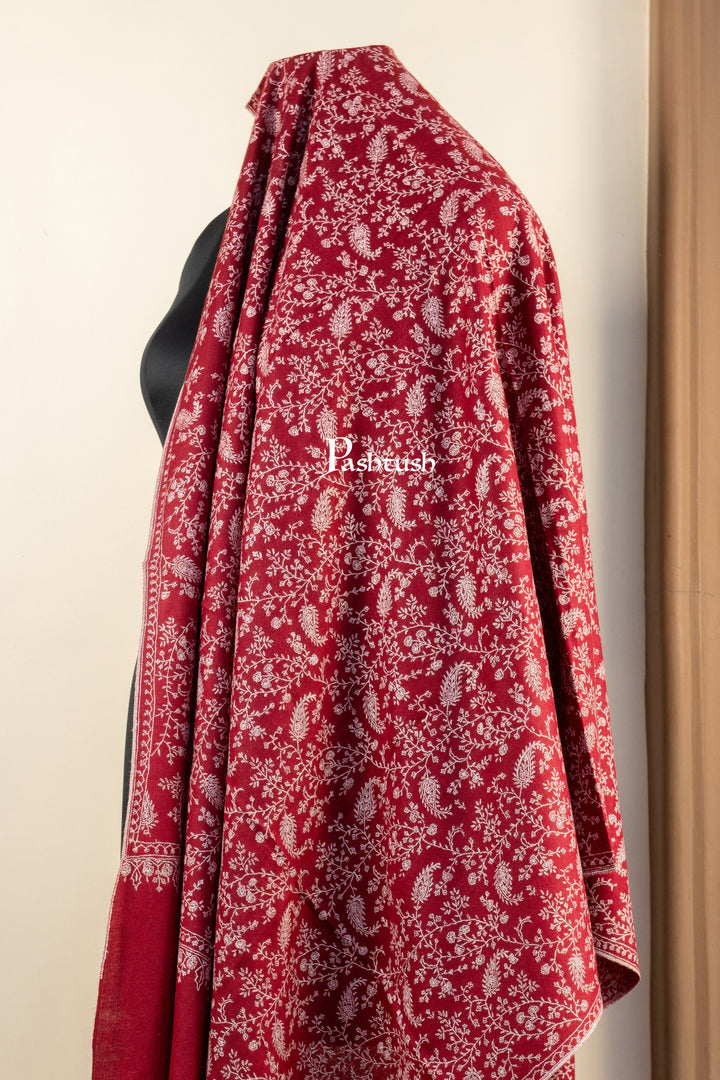 Pashtush Womens Pure Pashmina Shawl, Maroon