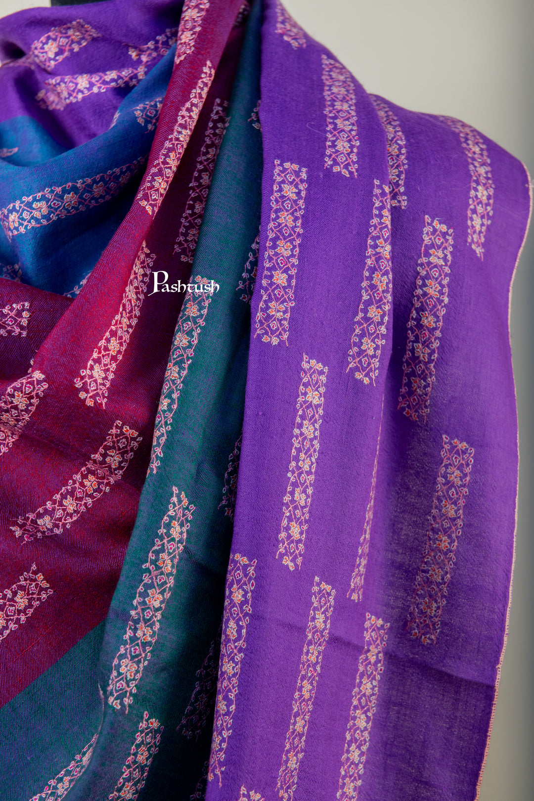 Pashtush Womens Pure Pashmina Shawl, Multicolour