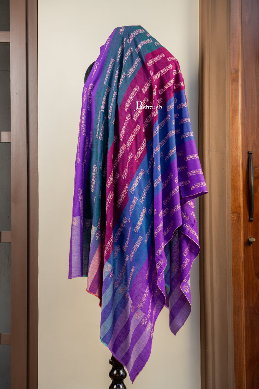 Pashtush Womens Pure Pashmina Shawl, Multicolour