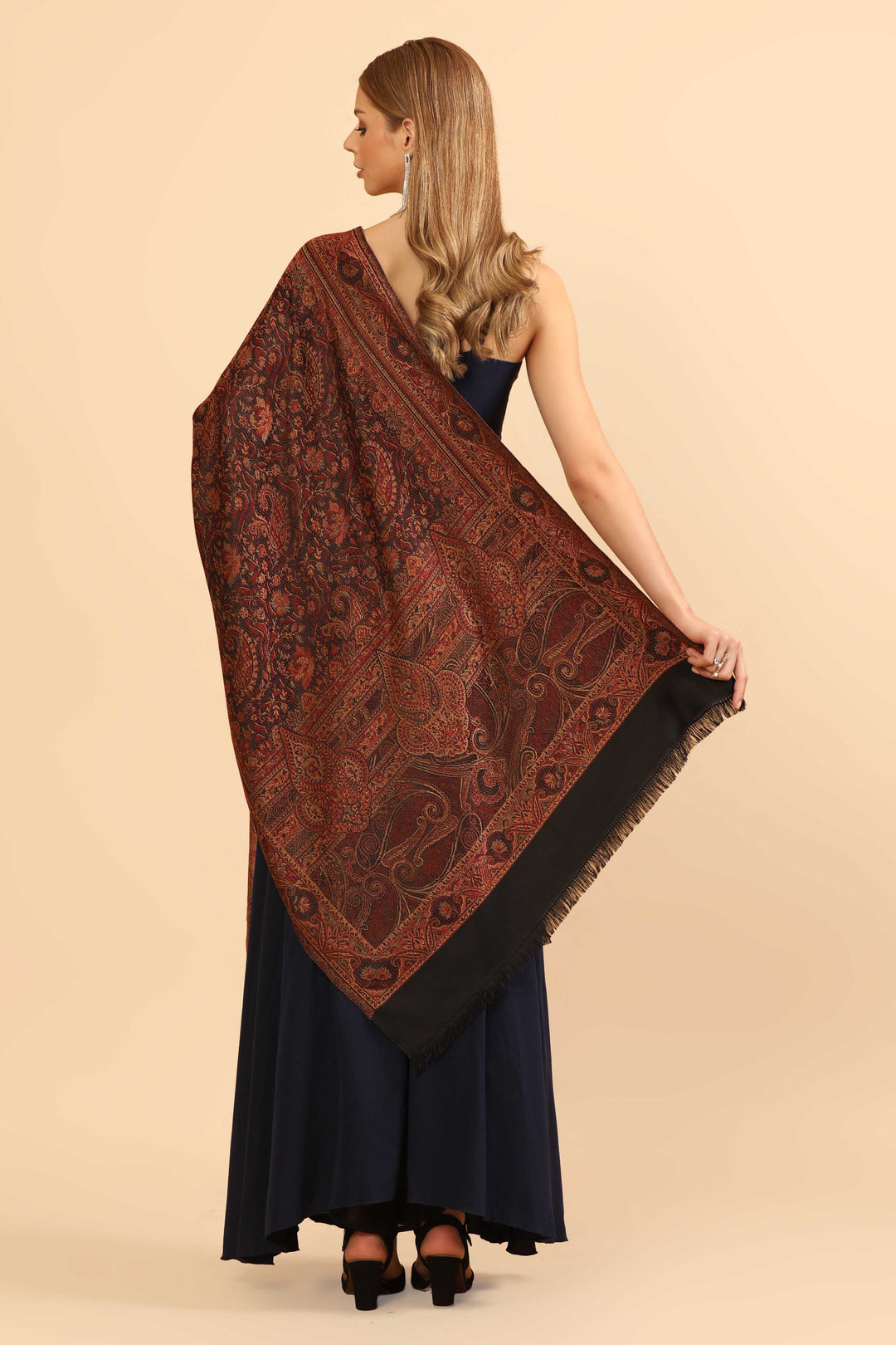 Pashtush India Gift Pack Pashtush Gift Set of Jamawar Stole with Phool Star Diya, Premium Gift Box Packaging