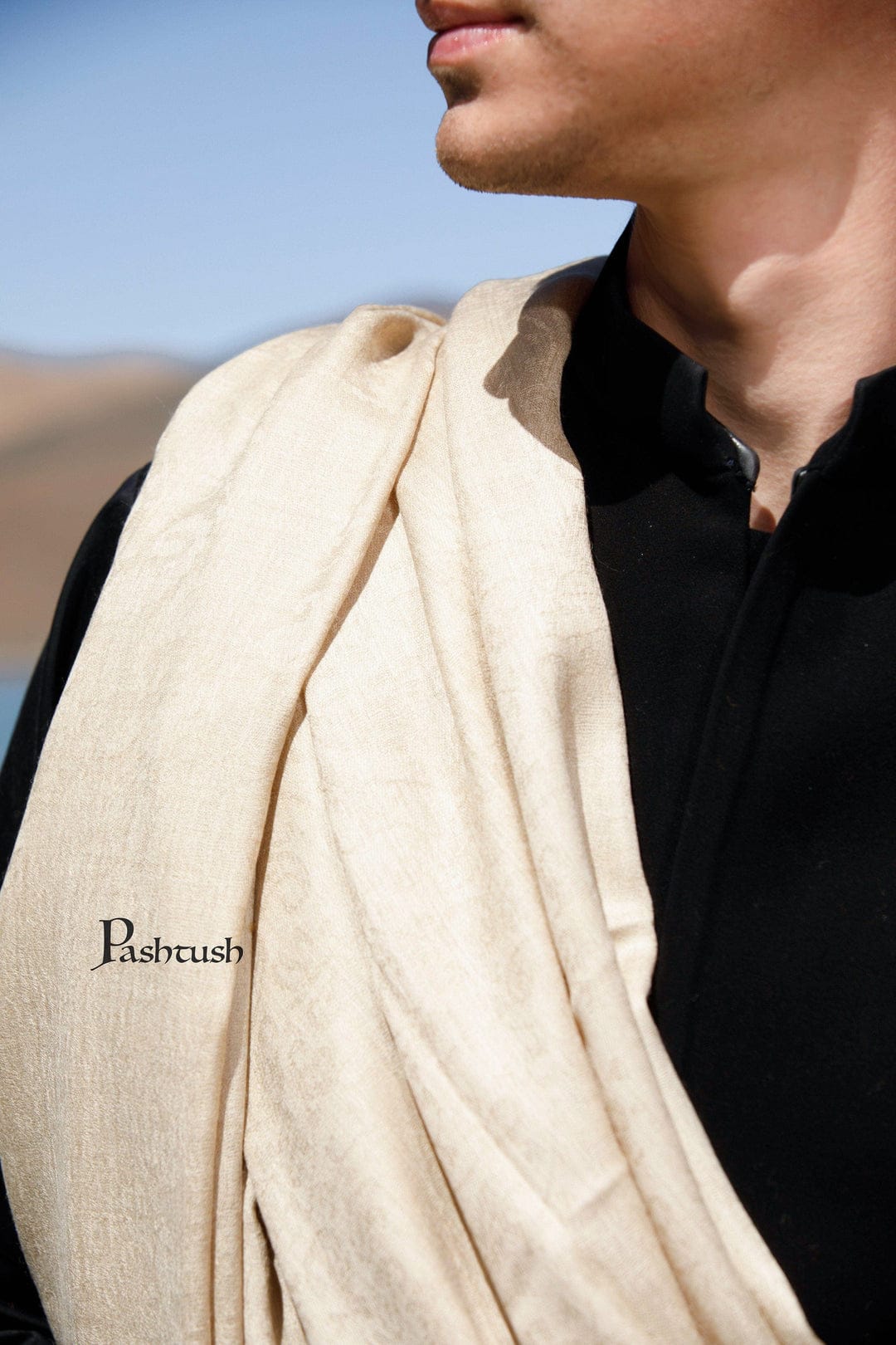 Pashtush India Gift Pack Pashtush His and Her Gift Set of 100% Pure Wool Shawl and Stole, Premium Gift Box Packaging, Beige and Mustard