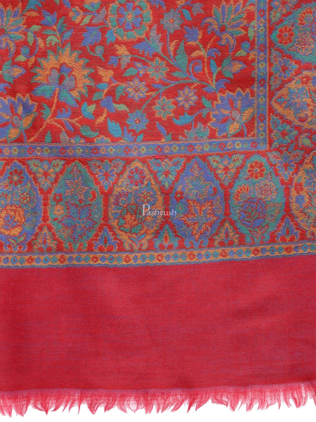 Pashtush India Gift Pack Pashtush His and Her Gift Set of 100% Pure Wool Shawls, Beige and Amber Red, Packaged in Keepsake Wooden Chester Gift Box