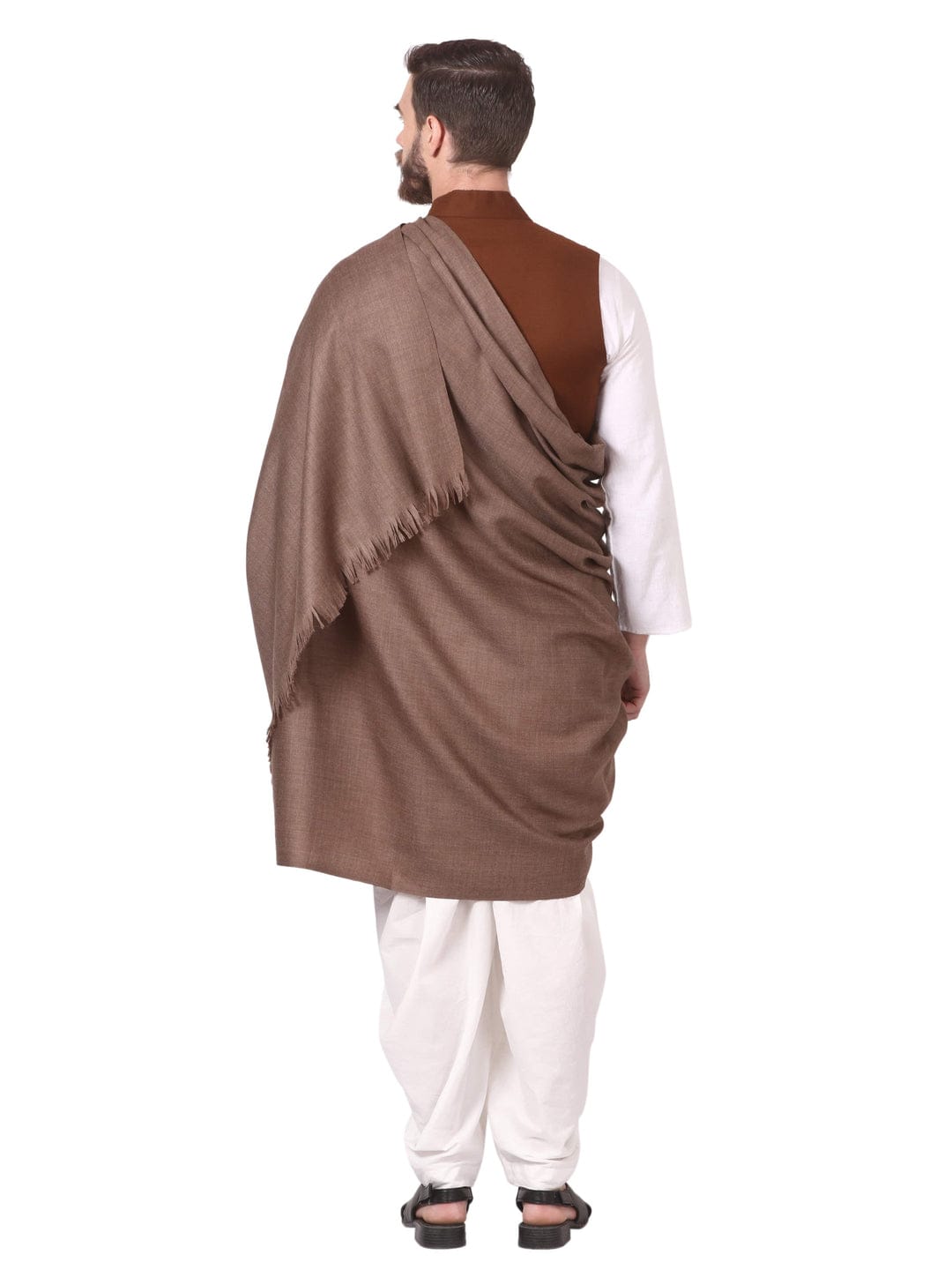 Pashtush India Gift Pack Pashtush His and Her Gift Set of 100% Pure Wool Shawls, Beige and Amber Red, Packaged in Keepsake Wooden Chester Gift Box