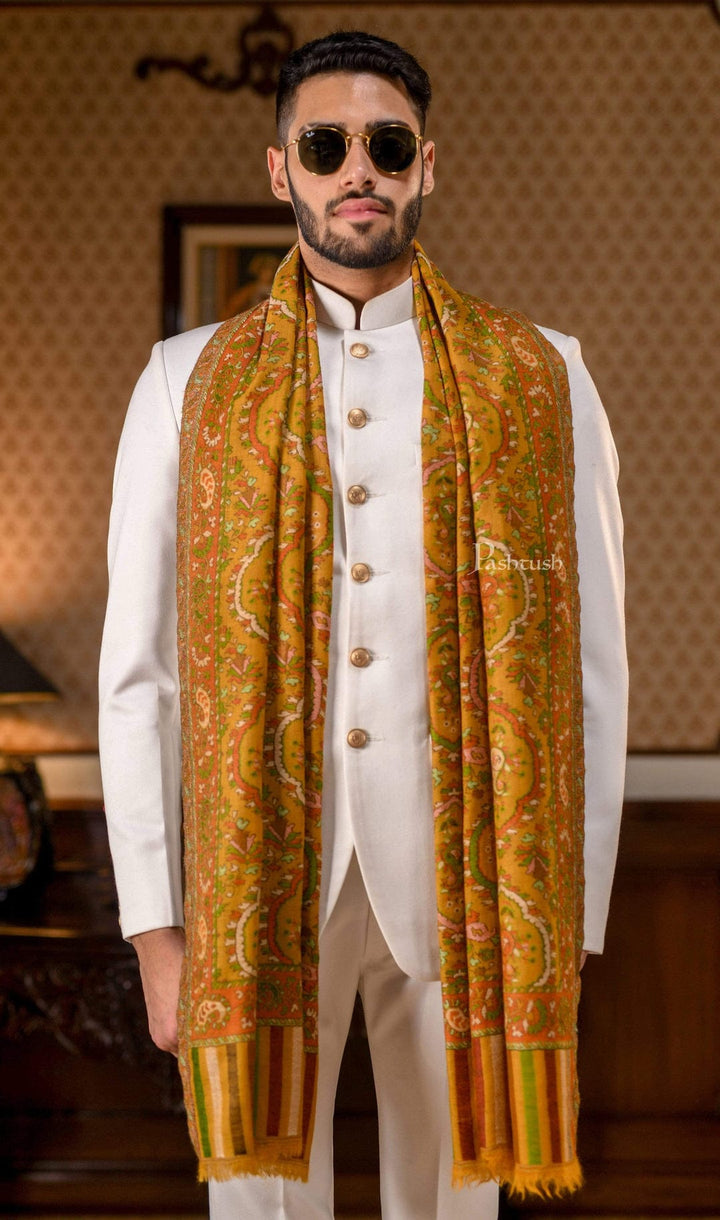 Pashtush India Gift Pack Pashtush His and Her Gift Set of 100% Pure Wool Stoles,Multicoloured, Packaged in Keepsake Wooden Chester Gift Box