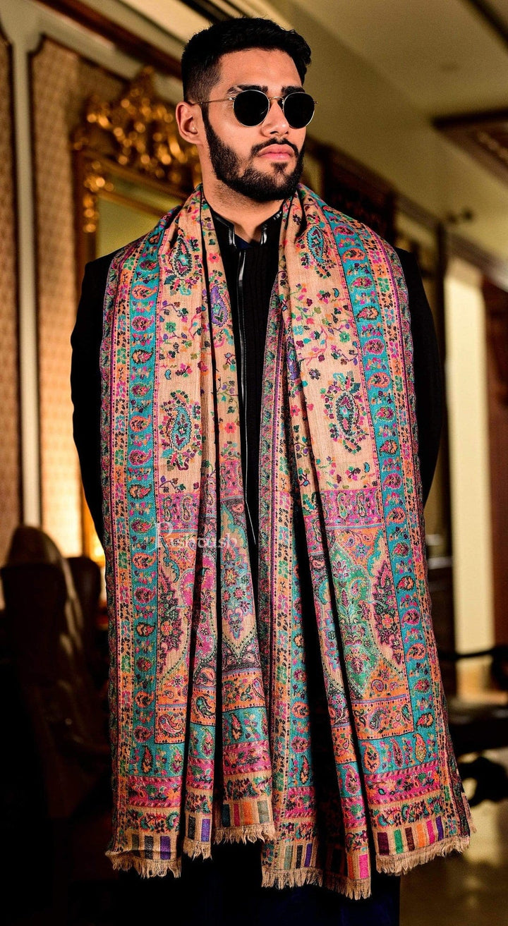 Pashtush India Gift Pack Pashtush His and Her Gift Set of 100% Pure Wool Stoles, Multicoloured, Packaged in Keepsake Wooden Chester Gift Box