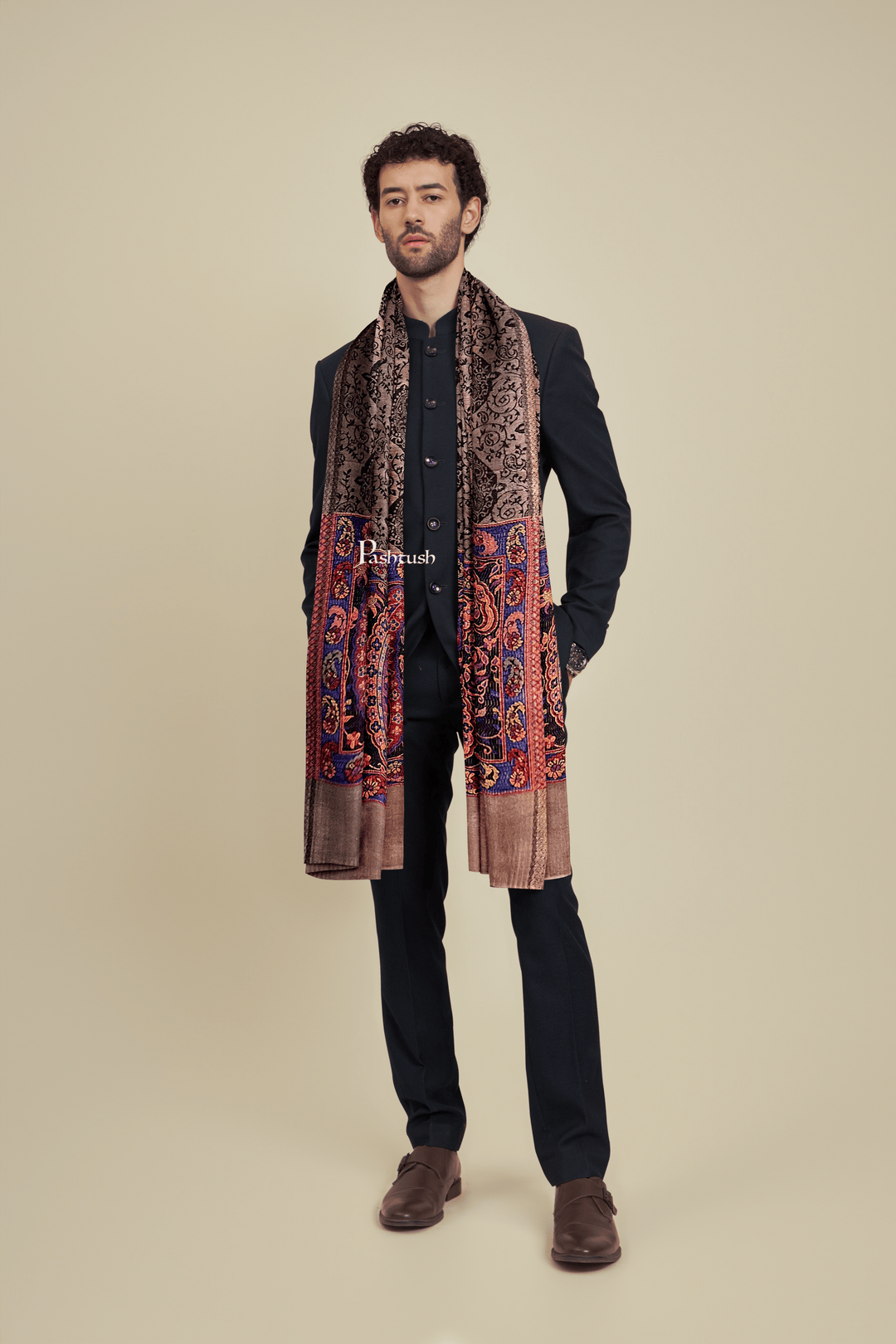 Pashtush India Gift Pack Pashtush His and Her Gift Set of Bamboo Stoles, Multicoloured, Packaged in Keepsake Wooden Chester Gift Box