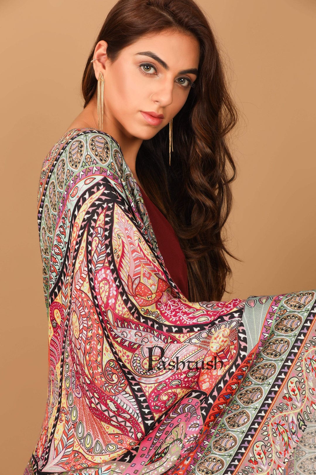 Pashtush India Gift Pack Pashtush His and Her Gift Set of Bamboo Stoles, Multicoloured, Packaged in Keepsake Wooden Chester Gift Box
