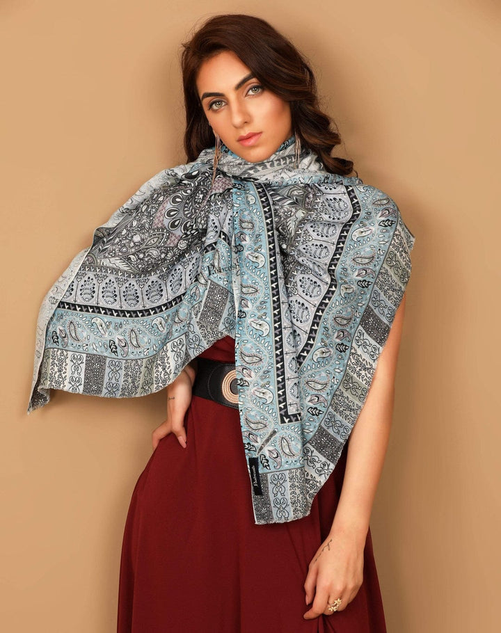 Pashtush India Gift Pack Pashtush His and Her Gift Set of Bamboo Stoles, Multicoloured, Packaged in Keepsake Wooden Chester Gift Box